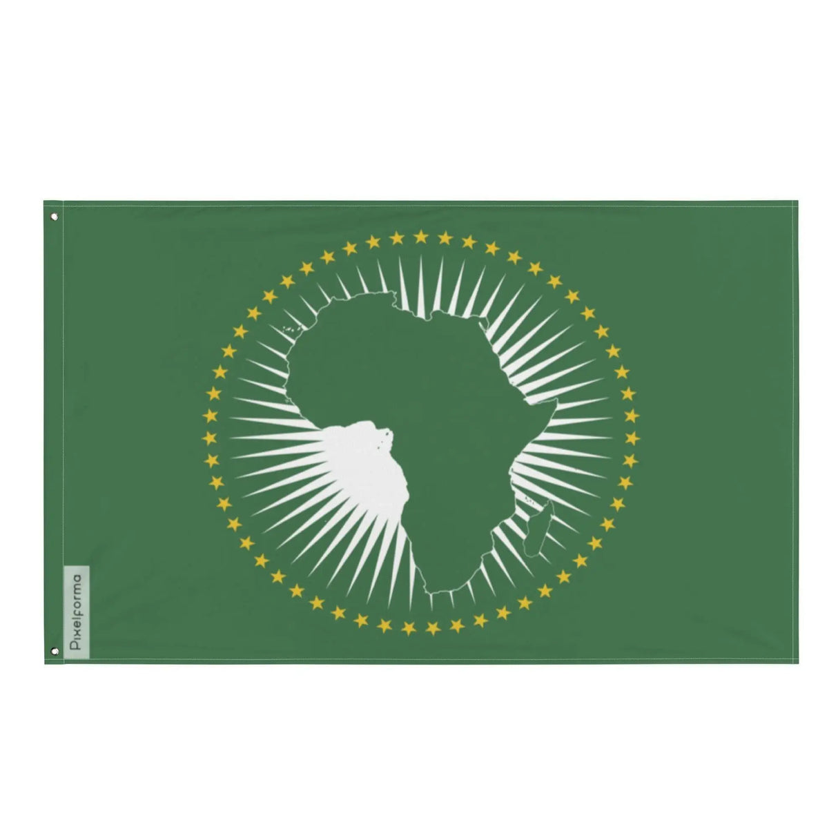 Drapeau union africaine polyester résistant œillets à gauche