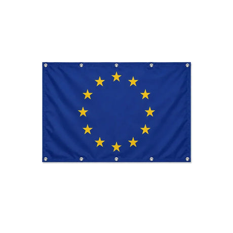 Drapeau de l'Union européenne format S en polyester avec dix œillets
