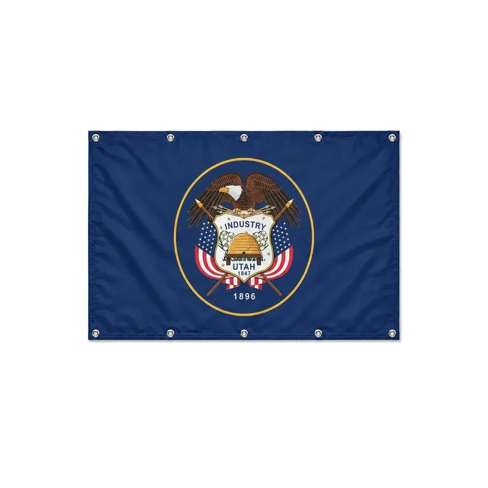 Drapeau de l'Utah format S en polyester avec dix œillets