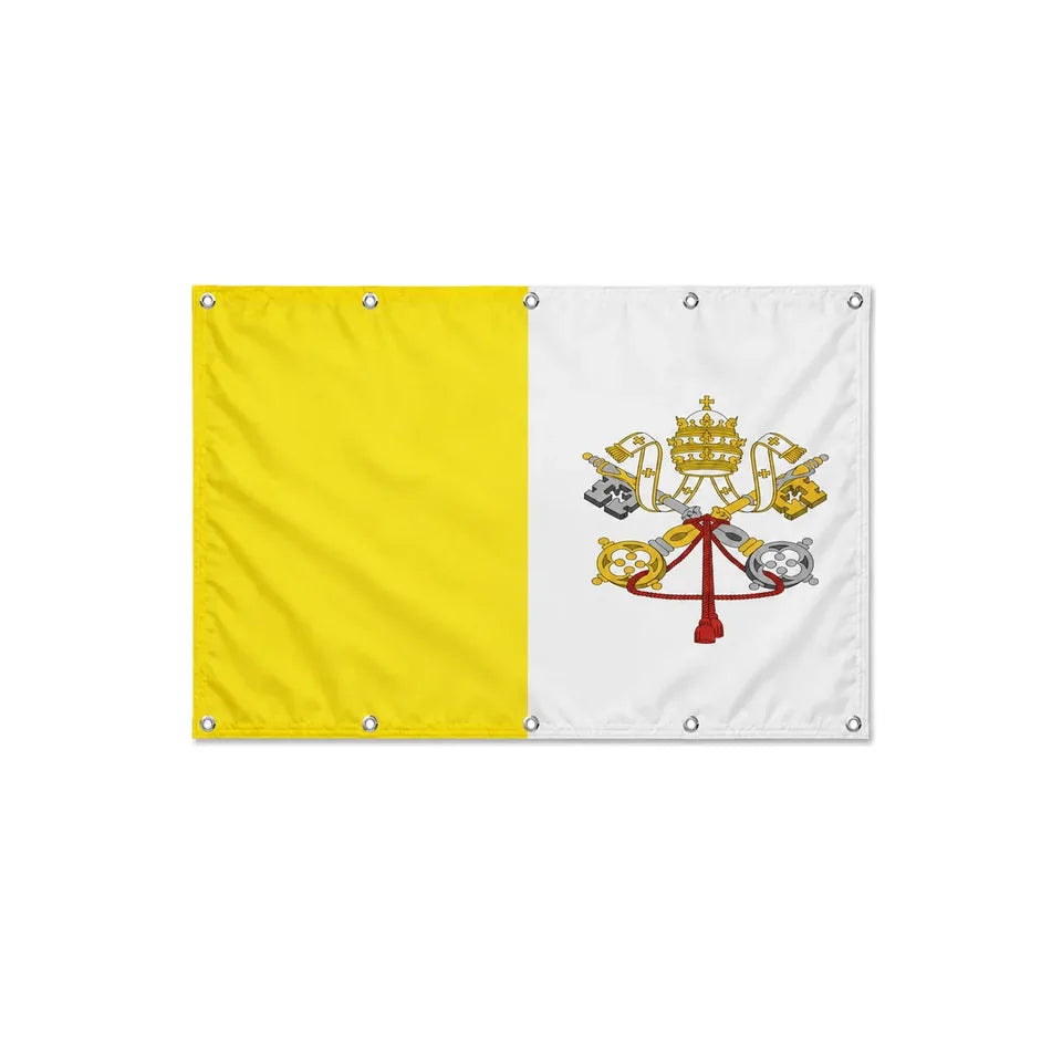 Drapeau du Vatican format S en polyester avec dix œillets