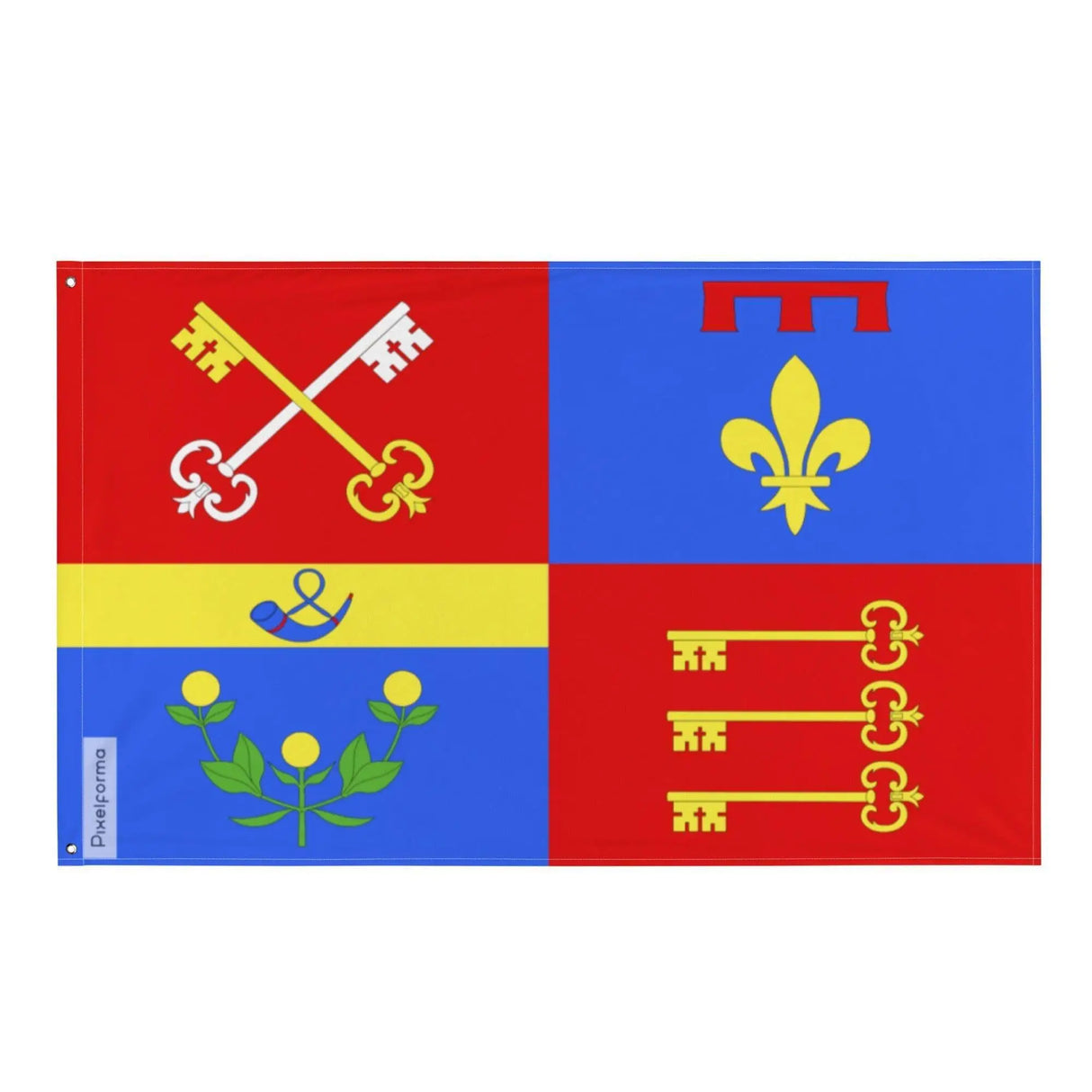 Drapeau vaucluse polyester œillets à gauche résistant