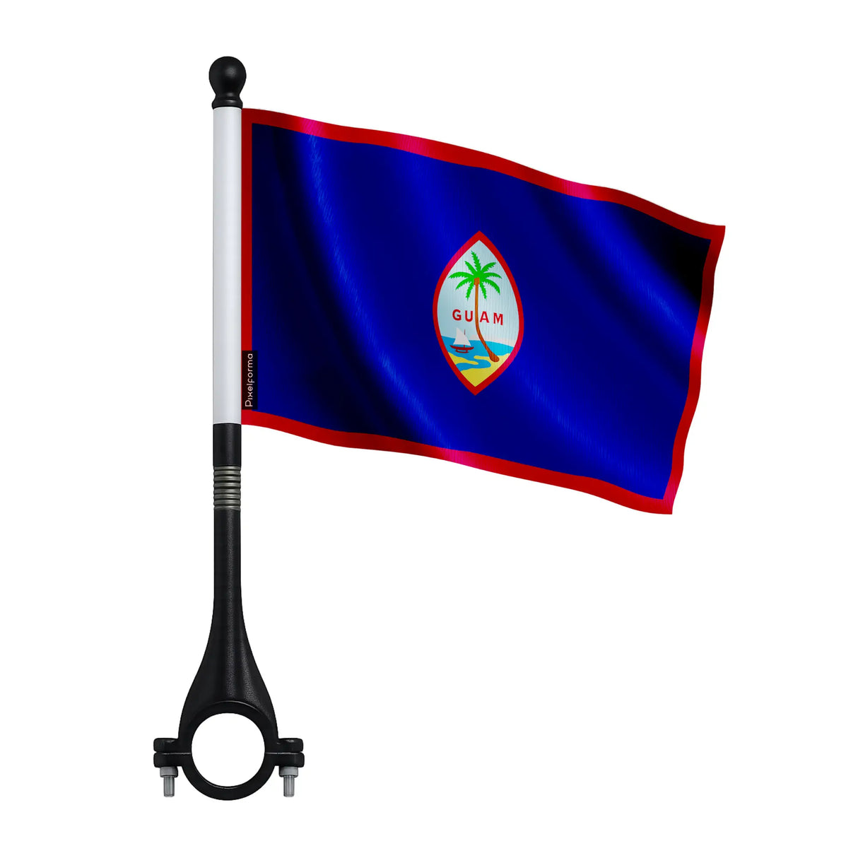 Drapeau vélo guam en polyester pour visibilité optimale