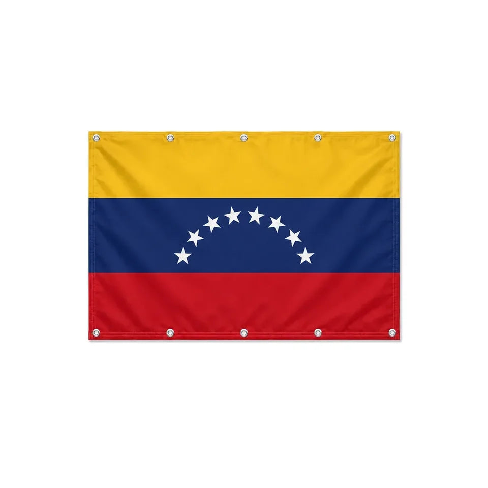 Drapeau du Venezuela format S en polyester avec dix œillets