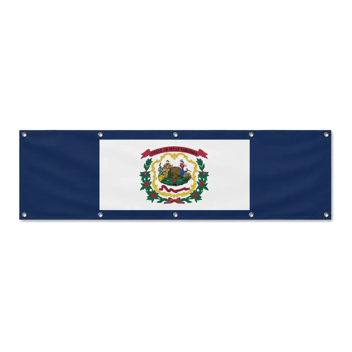 Drapeau de la Virginie-Occidentale grand format XL en polyester avec dix œillets