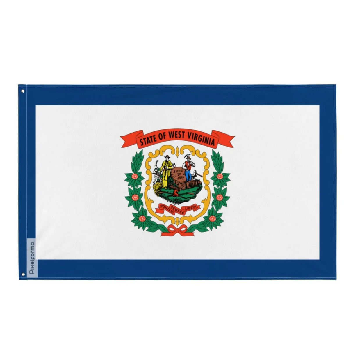 Drapeau virginie-occidentale polyester œillets à gauche