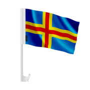 Drapeau voiture åland polyester fixation sur fenêtre