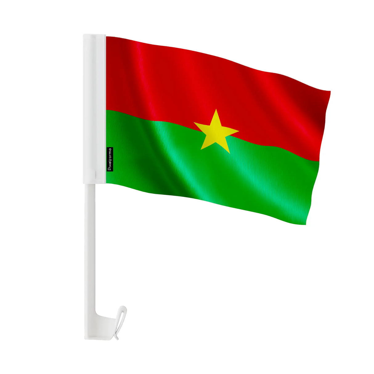 Drapeau voiture burkina faso polyester fixation fenêtre
