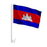 Drapeau voiture cambodge polyester fixation sur fenêtre