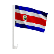 Drapeau voiture costa rica polyester fixation fenêtre