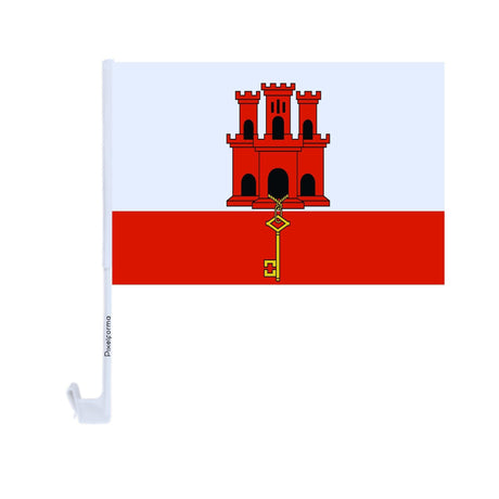 Drapeau voiture de Gibraltar en polyester - Pixelforma