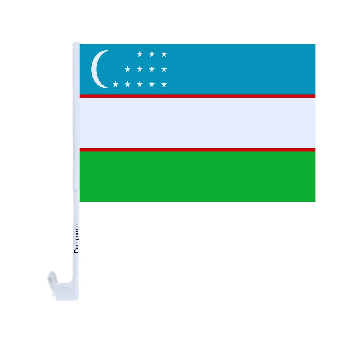 Polyester Car Flag of Uzbekistan - Pixelforma