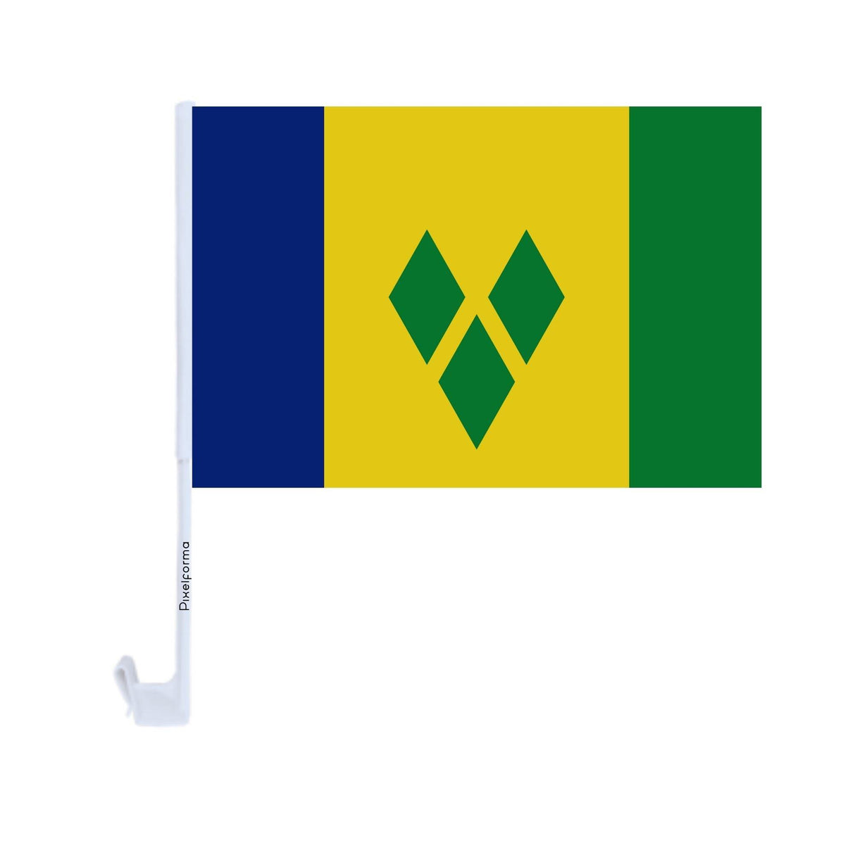 Drapeau voiture de Saint-Vincent-et-les-Grenadines en polyester - Pixelforma