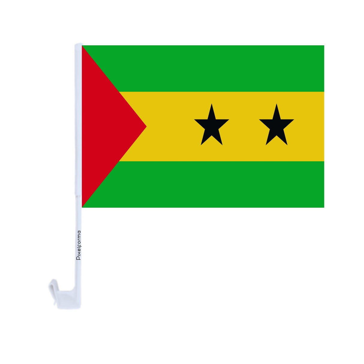 Drapeau voiture de Sao Tomé-et-Principe en polyester - Pixelforma