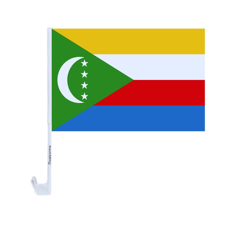 Drapeau voiture des Comores en polyester - Pixelforma