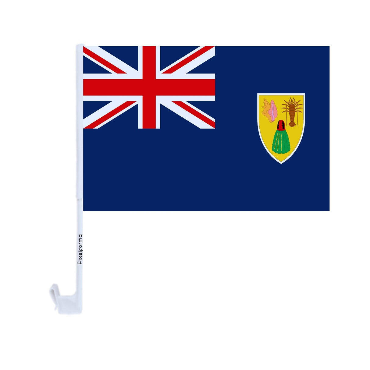 Drapeau voiture des Îles Turques-et-Caïques en polyester - Pixelforma