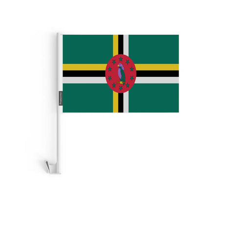 Drapeau voiture dominique en polyester - pixelforma