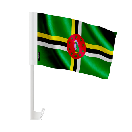 Drapeau voiture dominique en polyester - pixelforma