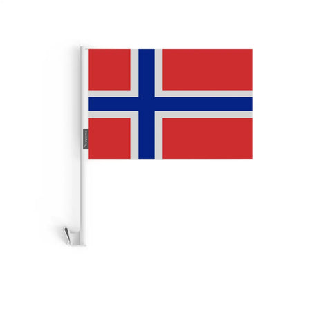 Drapeau Voiture du Svalbard et de Jan Mayen en Polyester - Pixelforma 