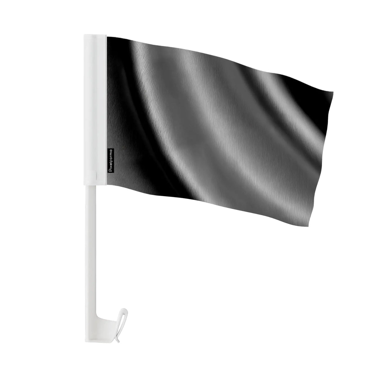 Drapeau voiture gris noir france polyester fixation fenêtre