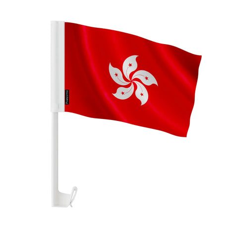 Drapeau voiture hong kong en polyester fixation fenêtre