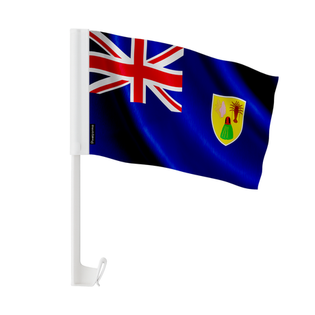 Drapeau voiture îles turques-et-caïques en polyester - pixelforma