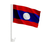 Drapeau voiture laos en polyester fixation sur fenêtre