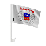 Drapeau voiture mayotte en polyester fixation sur fenêtre