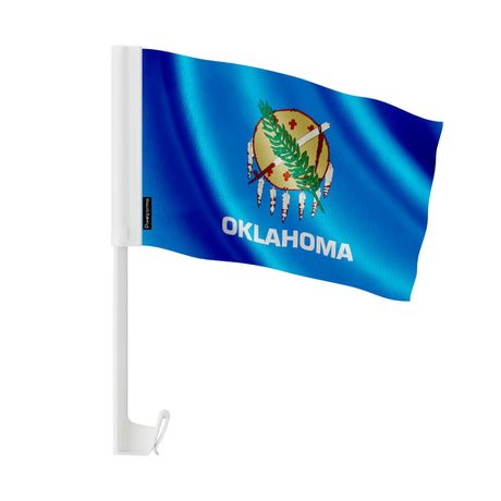 Drapeau voiture oklahoma polyester fixation sur fenêtre