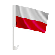 Drapeau voiture pologne polyester fixation sur fenêtre