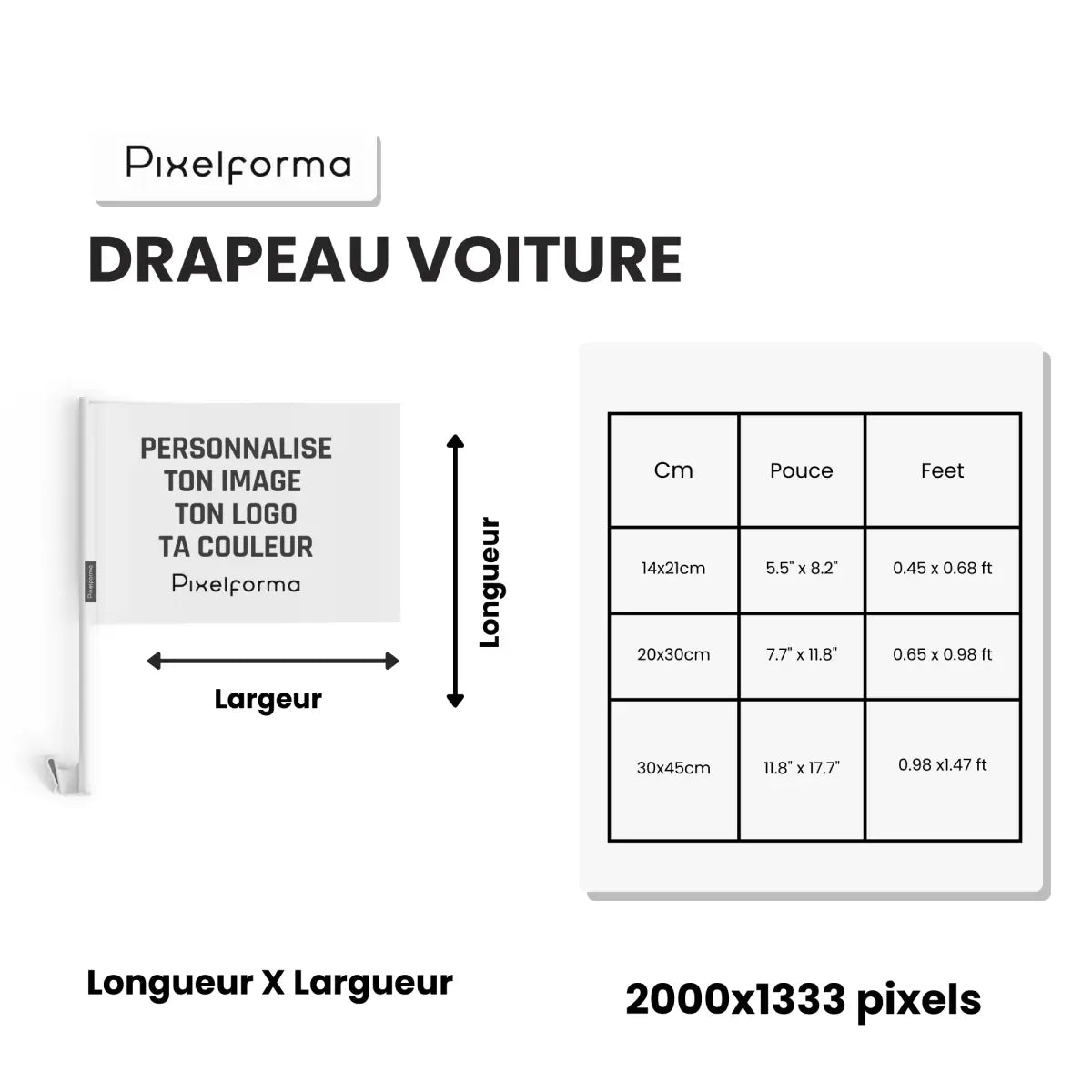 Drapeau voiture sainte-lucie en polyester - pixelforma