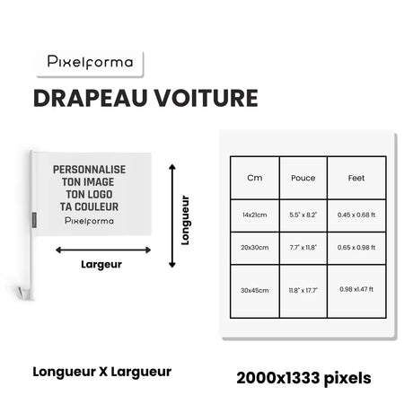 Drapeau voiture sainte-lucie en polyester - pixelforma