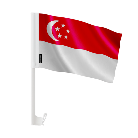 Drapeau voiture singapour en polyester - pixelforma