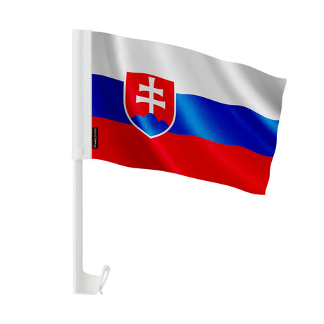 Drapeau voiture slovaquie polyester fixation sur fenêtre