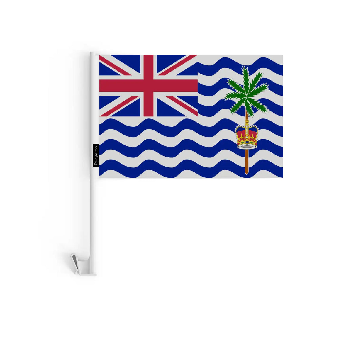 Drapeau voiture territoire britannique de l’océan indien en polyester - pixelforma