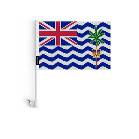 Drapeau voiture territoire britannique de l’océan indien en polyester - pixelforma