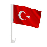 Drapeau voiture turquie polyester fixation sur fenêtre