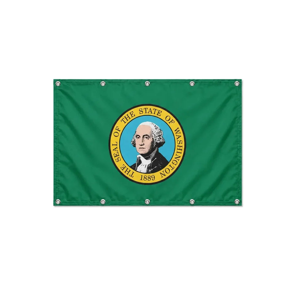 Drapeau Washington format S en polyester avec dix œillets