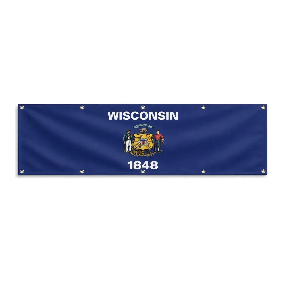 Drapeau du Wisconsin grand format XL en polyester avec dix œillets