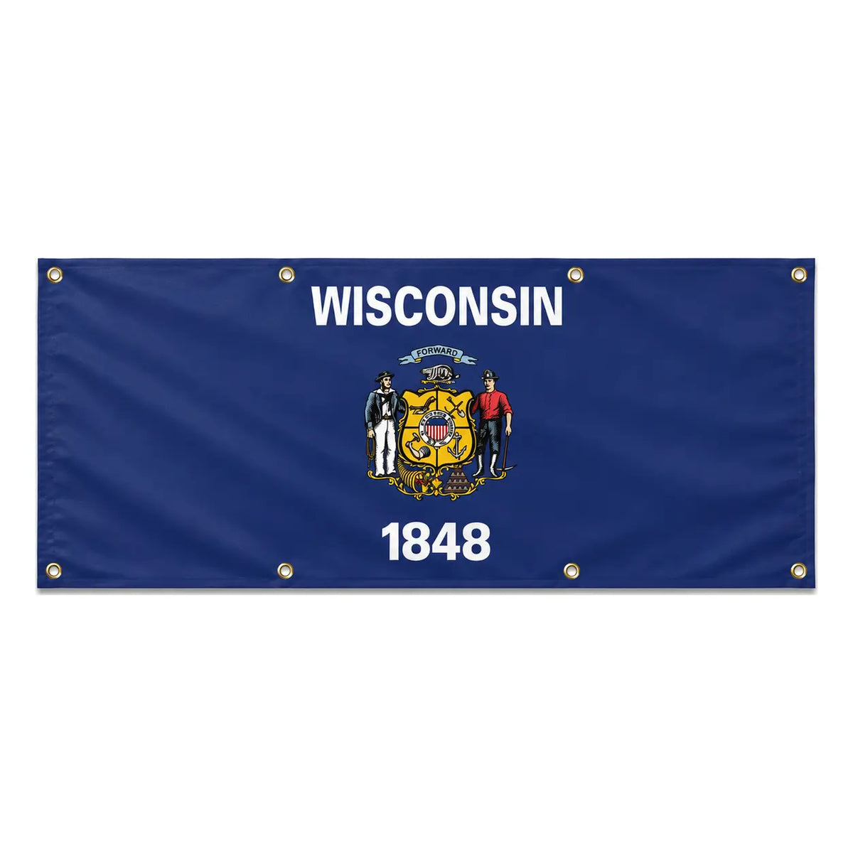 Drapeau wisconsin polyester résistant aux intempéries 8 œillets
