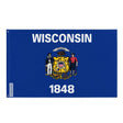 Drapeau wisconsin polyester résistant œillets à gauche