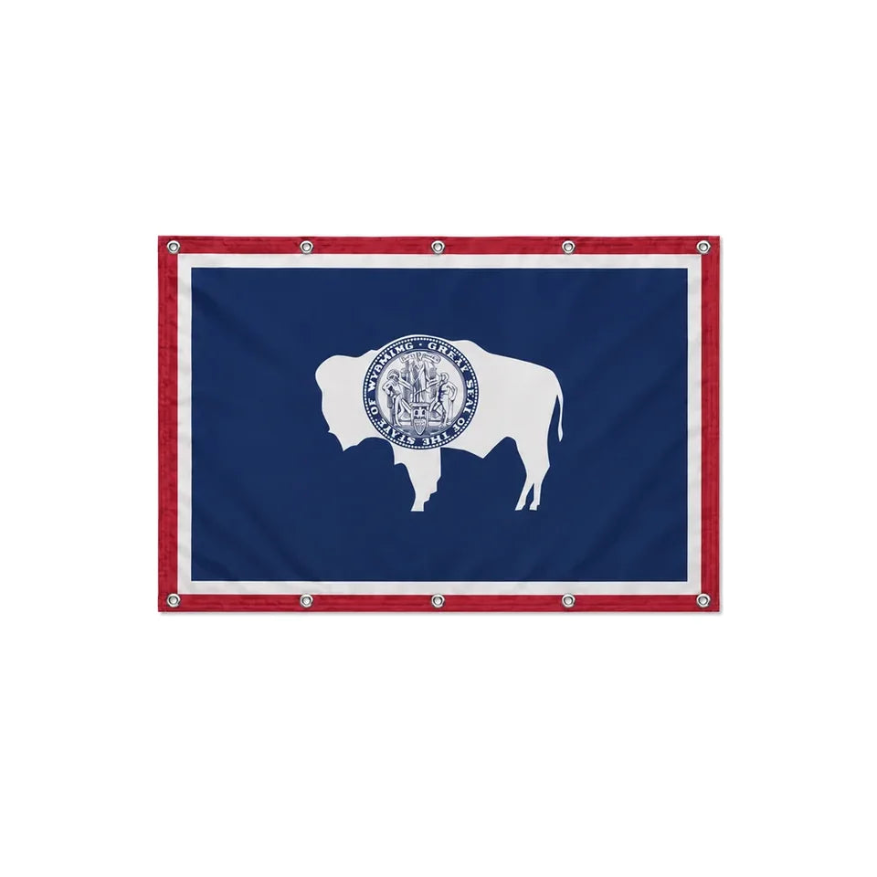 Drapeau du Wyoming format S en polyester avec dix œillets
