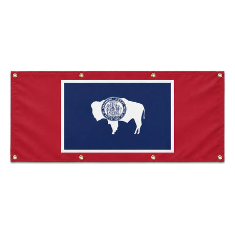 Drapeau wyoming polyester résistant aux intempéries 8 œillets