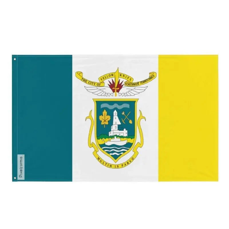 Yellowknife flag, durable polyester, grommets on the left – Pixelforma