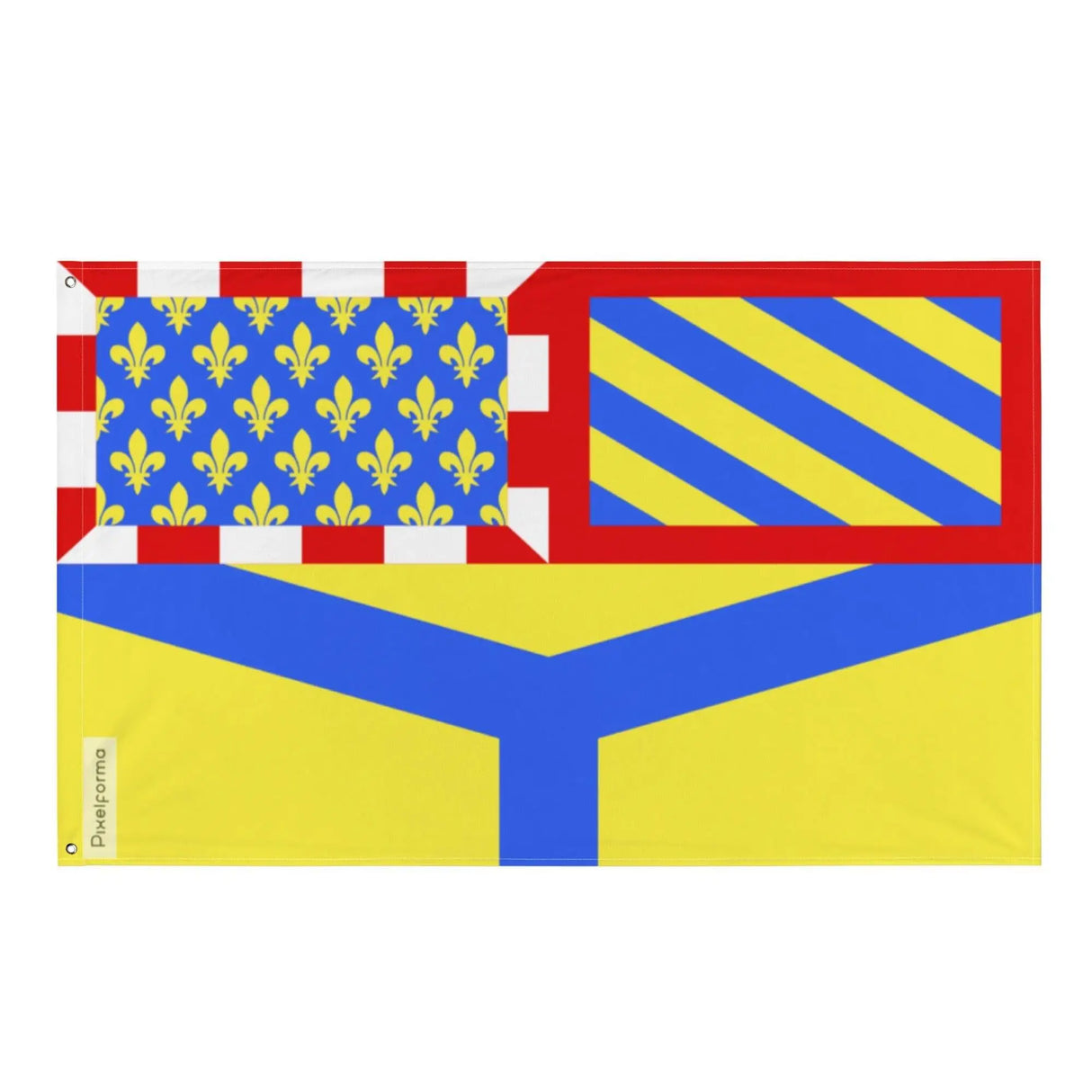 Drapeau yonne polyester résistant avec œillets à gauche