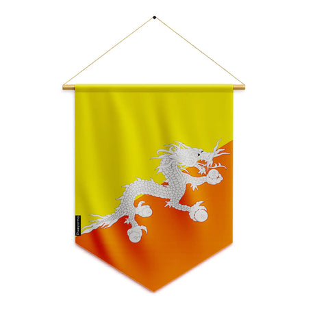 Fanion drapeau bhoutan polyester à suspendre résistant