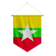 Fanion drapeau birmanie polyester à suspendre résistant