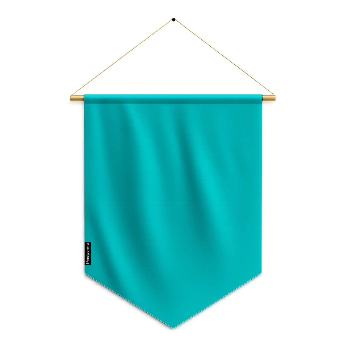 Fanion drapeau bleu turquoise foncé en polyester à suspendre