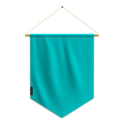 Fanion drapeau bleu turquoise foncé en polyester à suspendre