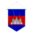 Fanion drapeau cambodge en polyester à suspendre résistant