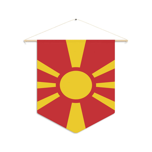 North Macedonia Flag Hanging Polyester Pennant - Pixelforma